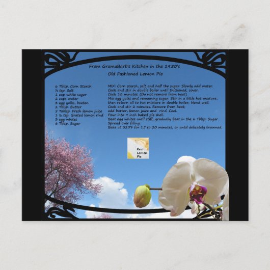 Lemon Pie Recipe Briefkaart (Voorkant)