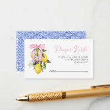 Lemon Pink Bow coquette baby shower Luier Raffle