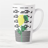 Lemon Plant Black Stripes Latte Mok (Rechts)