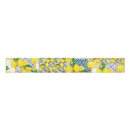 Lemon Portugal Azulejo Mediterranean Santorini Grosgrain Lint