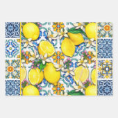 Lemon Portugal Azulejo Mediterranean Santorini Inpakpapier Vel (Voorkant 2)