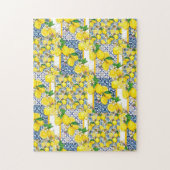 Lemon Portugal Azulejo Mediterranean Santorini Legpuzzel (Verticaal)
