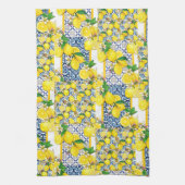 Lemon Portugal Azulejo Mediterranean Santorini Theedoek (Verticaal)