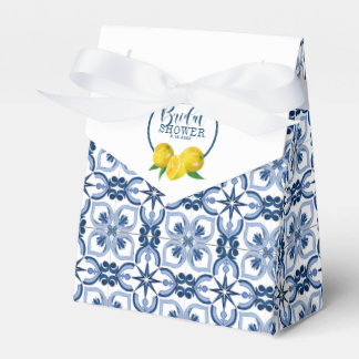 Lemon Positano Italiaanse blauwe Tegel Bedankdoosjes
