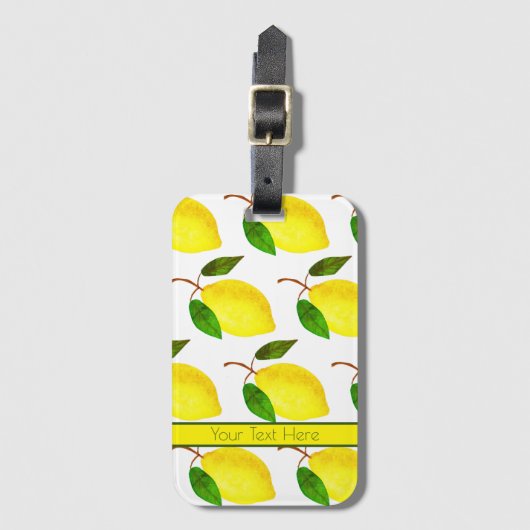 Lemon Print Bagagelabel (Voorkant (verticaal))