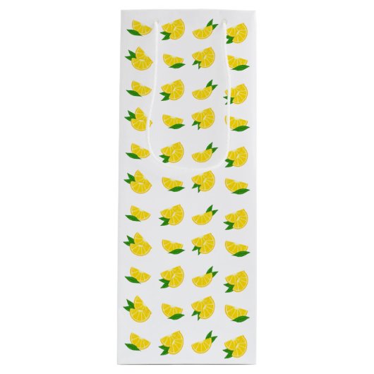 Lemon Print Wine Gift Bag Wijn Cadeautas (Voorkant)