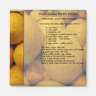 Lemon Pudding-Cake Recipe Magnet Magneet