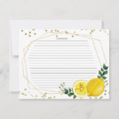 Lemon Recipcard voor groot knijpje Kaart (Achterkant)