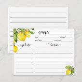 Lemon Recipe Card RSVP Kaartje (Voorkant / Achterkant)