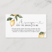 Lemon Recipe voor bruid Informatiekaartje (Voorkant)