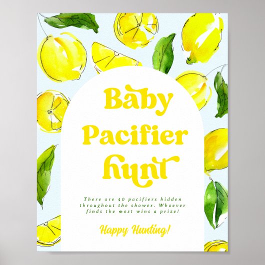 Lemon Retro Baby Fopspeen Hunt Douche Spelletjes Poster (Voorkant)
