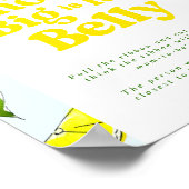 Lemon Retro Hoe groot is haar buik Baby shower Gam Poster (Hoek)