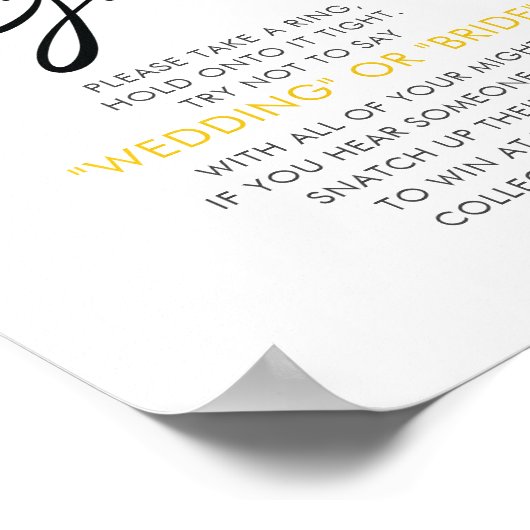 Lemon Ring Game Vrijgezellenfeest Sign Poster (Hoek)