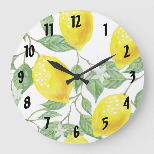 Lemon Round Kitchen-klok Grote Klok (Voorkant)