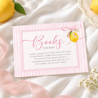 Lemon roze strik bow coquette Boeken voor baby Informatiekaartje