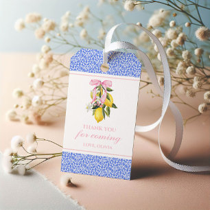 Lemon Roze Strik lint verjaardag Cadeaulabel