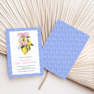Lemon Roze Strik preppy Coquette verjaardag Kaart