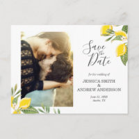 Lemon Save the Date Briefkaart Elegant Summer Boho