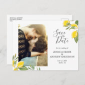 Lemon Save the Date Briefkaart Elegant Summer Boho (Voorkant / Achterkant)