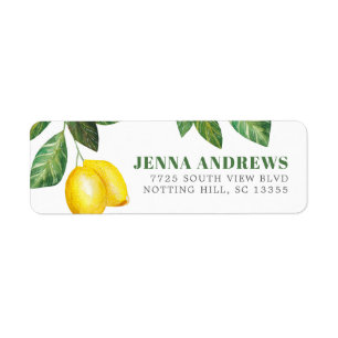 Lemon Season Persoonlijk adres Etiket
