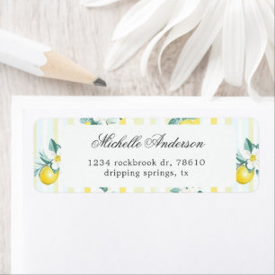 Lemon Shabby Chic Vintage Bloemen Retouradres Etiket