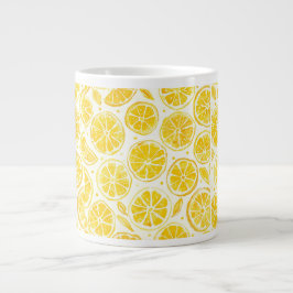 Lemon Slice Full Pattern Bright Yellow Kitchen Mug Extra Grote Beker