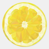 Lemon Slice Geometric Design Fruit Ronde Sticker (Voorkant)