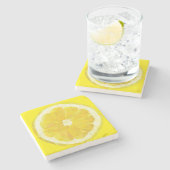 Lemon Slice Geometric Design Fruit Stenen Onderzetter (Zijkant)