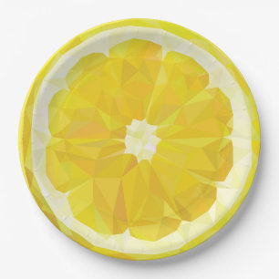 Lemon Slice Geometric Design Papieren Bordje
