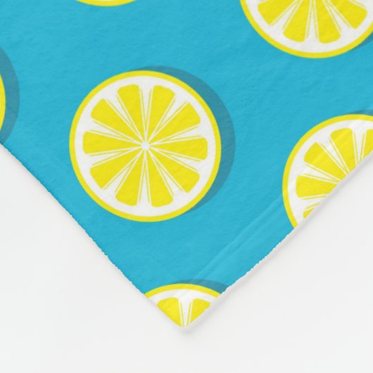 Lemon Slice Pattern Blue Fleece Blanket Deken (Hoek)