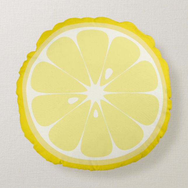 Lemon Slice Rond Kussen (Voorkant)