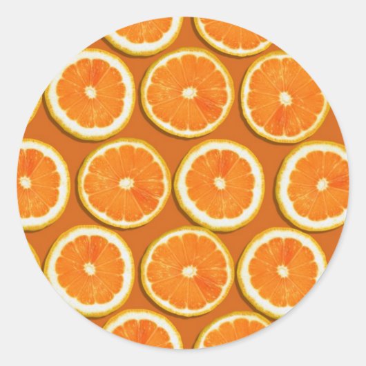 Lemon Slices Pattern Ronde Sticker (Voorkant)