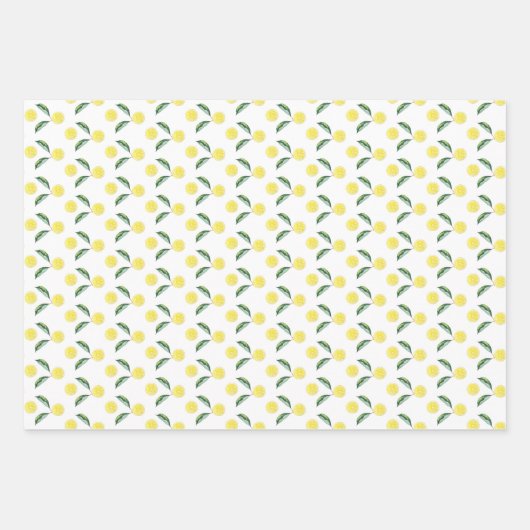 Lemon Slices Waterverf Art Inpakpapier Vel (Voorkant 3)