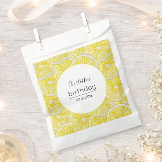 Lemon Slices Waterverf Pattern Bedankzakje (Geknipt)