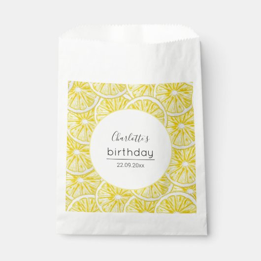 Lemon Slices Waterverf Pattern Bedankzakje (Voorkant)