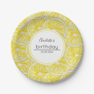 Lemon Slices Waterverf Pattern Papieren Bordje