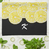 Lemon Slices Waterverf Pattern Theedoek (Gevouwen)