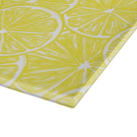 Lemon snijdt patroonontwerp af snijplank (Hoek)