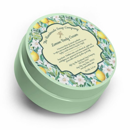 Lemon Soap, Cosmetics and Bath Products Label - 2