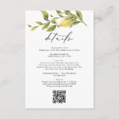 Lemon Sorrento Amalfi QR Code Trouwgegevens Informatiekaartje (Voorkant)