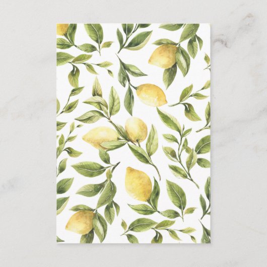 Lemon Sorrento Amalfi QR Code Trouwregister Informatiekaartje (Achterkant)