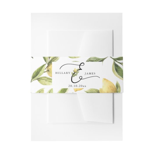 Lemon Sorrento Bruiloft Uitnodigingen Wikkel (Voorkant Voorbeeld)