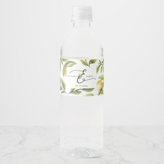 Lemon Sorrento Bruiloft Waterfles Etiket (Voorkant)