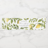 Lemon Sorrento Bruiloftsfeest Waterfles Etiket (Enkel label)