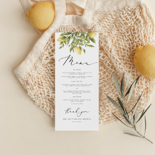 Lemon Sorrento Mediterraan Vrijgezellenfeest Menu