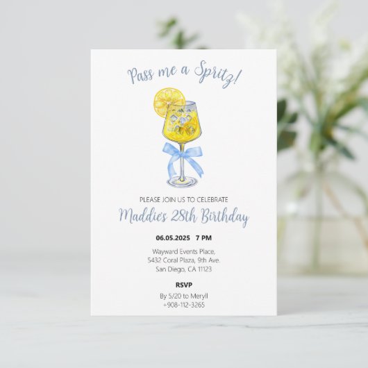 Lemon Spritz verjaardagsuitnodiging Bedankkaart (Staand voorkant)