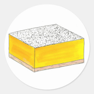 Lemon Square Bar Pastry Dessert Bake Sale Bakery Ronde Sticker