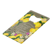 Lemon Squeeze Kredietkaart Flessenopener (Voorkant Gekanteld)