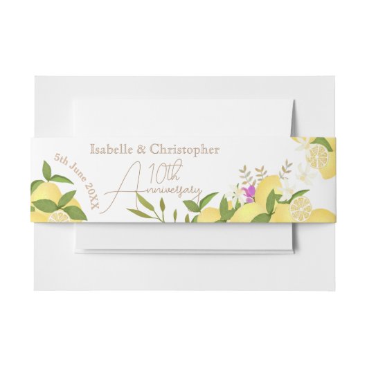 Lemon Squeeze White Invitation Belly Band Uitnodigingen Wikkel (Voorkant Voorbeeld)