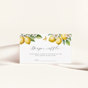 Lemon Summer Diaper Raffle Ticket Baby shower Informatiekaartje